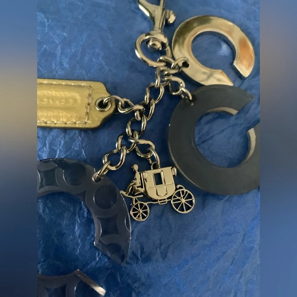 Coach Rare Horse And Carriage Large Signature C's Keychain Fob Or Bag Charm
